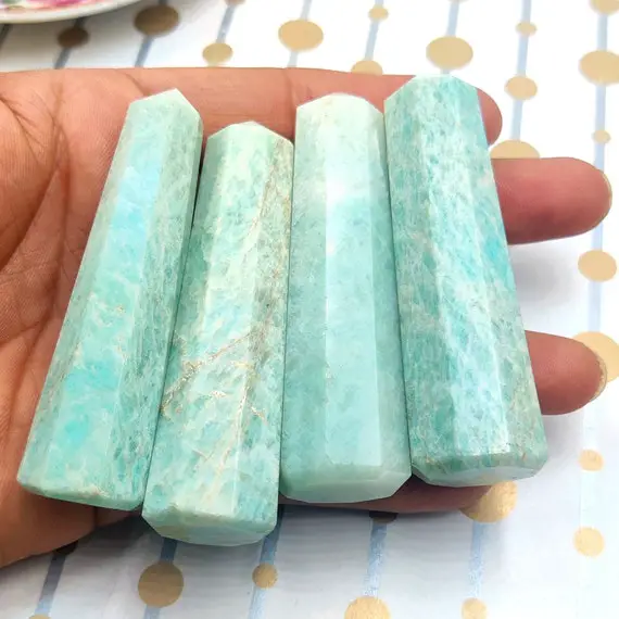 50 Grams + Natural Amazonite Tower, Amazonite  Point, Energy Crystal Tower, Obelisk Crystal, Healing Crystals, 3''-3.5''