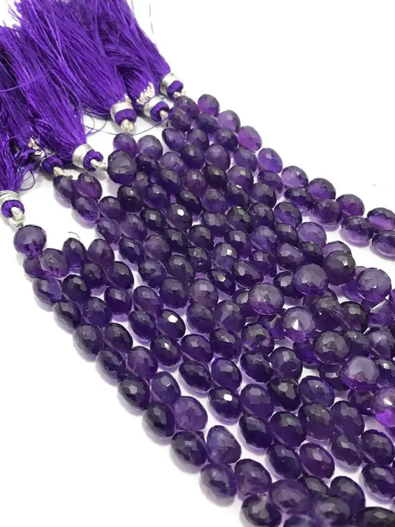 Natural Amethyst Faceted Brioleete Onion Shape Beads , Amethyst Onion Shape Beads,amethyst Faceted Beads , Amethyst Beads For Jewelry Making