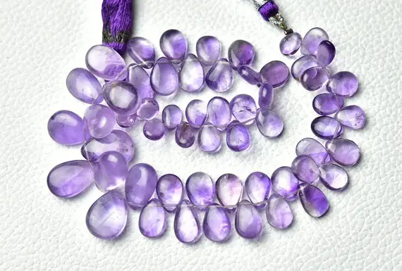 Natural Amethyst Plain Beads 5x7mm To 9x14mm Smooth Pear Shape Briolettes Gemstone Beads Superb Amethyst Beads 8.5 Inches Strand No2288