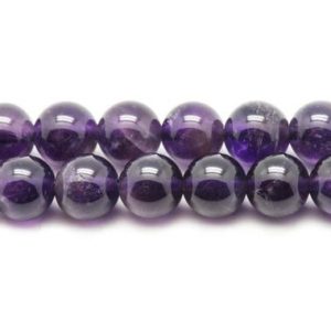 Shop Amethyst Bead Shapes! Wire 63pc – stone beads – Amethyst balls 6 mm approx 39cm | Natural genuine other-shape Amethyst beads for beading and jewelry making.  #jewelry #beads #beadedjewelry #diyjewelry #jewelrymaking #beadstore #beading #affiliate #ad