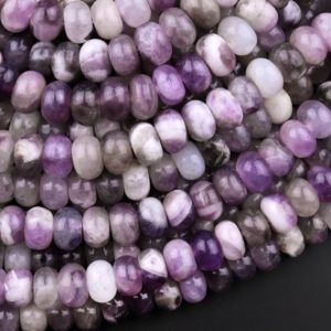 Shop Amethyst Beads! Natural Chevron Amethyst 8mm Smooth Rondelle Beads 15.5" Strand | Natural genuine beads Amethyst beads for beading and jewelry making.  #jewelry #beads #beadedjewelry #diyjewelry #jewelrymaking #beadstore #beading #affiliate #ad