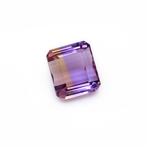 Aaa+ Ametrine Gemstone Octagon Cut Stone | Natural Bi-color Ametrine Semi Precious Gemstone Faceted Loose Octo Step Cut Piece For Jewelry