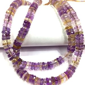 Shop Ametrine Faceted Beads! AAA QUALITY~Natural Ametrine Faceted Tyre Beads Great Luster Ametrine Wheel Shape 6.MM Ametrine Gemstone Beads Wholesale Gemstone Beads | Natural genuine faceted Ametrine beads for beading and jewelry making.  #jewelry #beads #beadedjewelry #diyjewelry #jewelrymaking #beadstore #beading #affiliate #ad