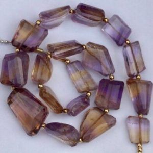 Shop Ametrine Faceted Beads! Natural, 18 pieces faceted ametrine nuggets briolette gemstone beads 5×12–11×20 mm app… purple ametrine, ametrine gemstone, wholesale | Natural genuine faceted Ametrine beads for beading and jewelry making.  #jewelry #beads #beadedjewelry #diyjewelry #jewelrymaking #beadstore #beading #affiliate #ad