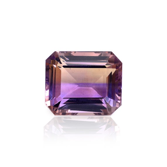 Natural Aaa+ Ametrine Gemstone 15x18mm Octagon Cut Stone | Bi-color Ametrine Semi Precious Gemstone Faceted Loose Octo Cut - 27 Carats