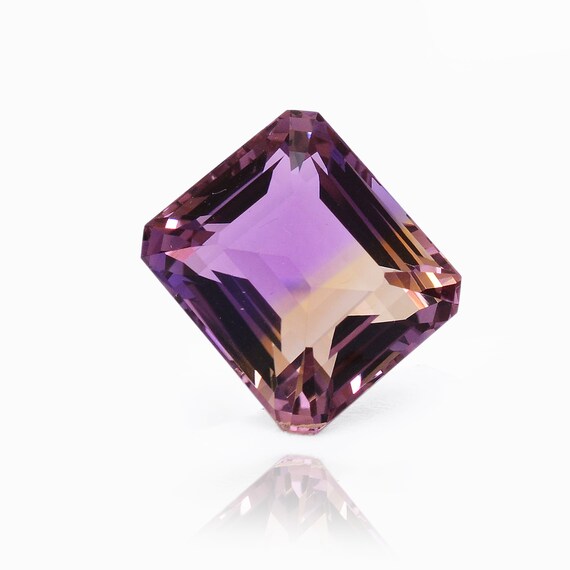 Rare Aaa+ Ametrine Gemstone Octagon Cut Stone | Natural Bi-color Ametrine Semi Precious Gemstone Faceted Loose Ascher Cut Piece For Jewelry