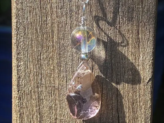 Ametrine And Angel Aura Healing Stone Protection Necklace With Positive Energy!