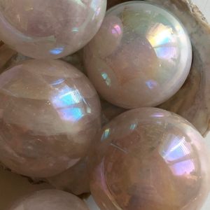Angel Aura Rose Quartz Sphere, 40mm, Healing Stone, Healing Crystal, Chakra  Stone, Spiritual Stone | Natural genuine stones & crystals in various shapes & sizes. Buy raw cut, tumbled, or polished gemstones for making jewelry or crystal healing energy vibration raising reiki stones. #crystals #gemstones #crystalhealing #crystalsandgemstones #energyhealing #affiliate #ad