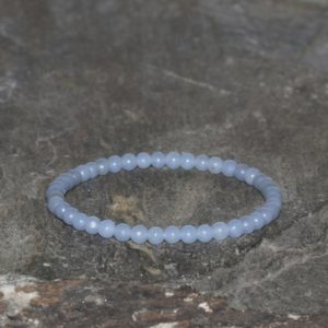 4mm Angelite Stacking Beaded Bracelet, Grade AAA Natural Beads, Peru Gem, Throat Chakra, Spiritual Guidance-Connect, Unisex, Gift Bracelet | Natural genuine Gemstone bracelets. Buy crystal jewelry, handmade handcrafted artisan jewelry for women.  Unique handmade gift ideas. #jewelry #beadedbracelets #beadedjewelry #gift #shopping #handmadejewelry #fashion #style #product #bracelets #affiliate #ad