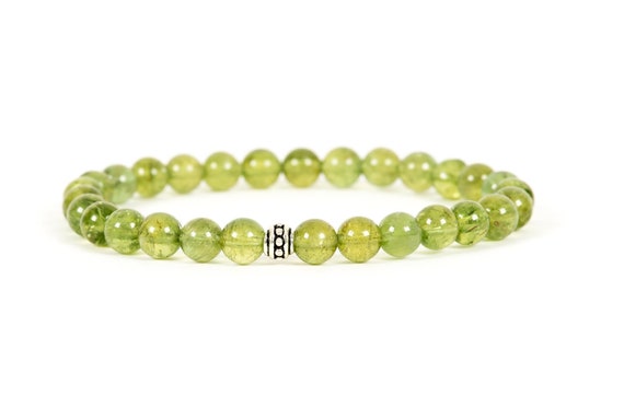 Green Apatite Genuine Gemstone Bracelet, High Quality Apatite Bracelet, Stacking Bracelet Made With 6mm Beads, Translucent Apatite Gemstones
