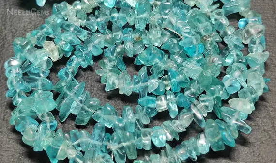 Natural Blue Apatite Raw Uncut Chips Gemstone Beads Strand,apatite Raw Rough Uncut Beads,34" Inches Blue Apatite Beads For Handmade Jewelry