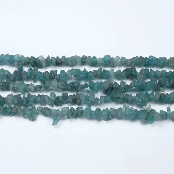 15.9 Inch Natural Matte Apatite Crystal ,high Quality Irregular Mix Size  Middle Drilled Beads, 6~10mm Gemstone