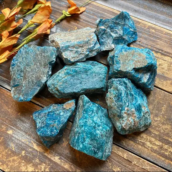 Raw Blue Apatite Crystals