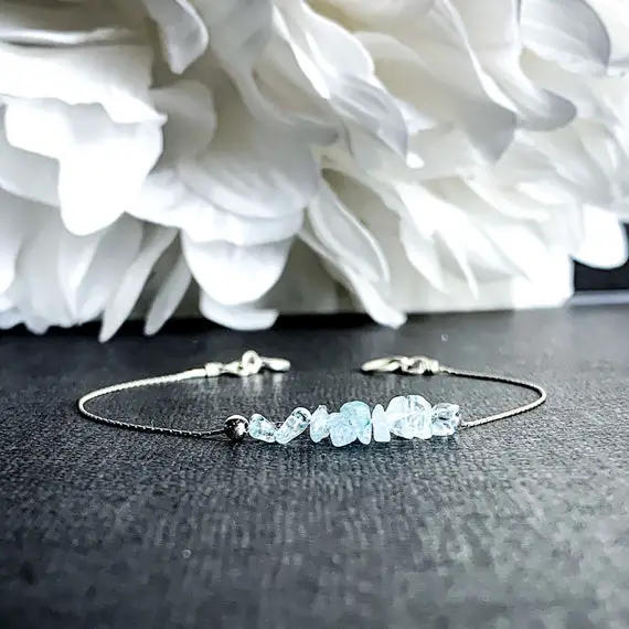 Raw Aquamarine Ankle Bracelet Crystal Gemstone Jewelry For Women