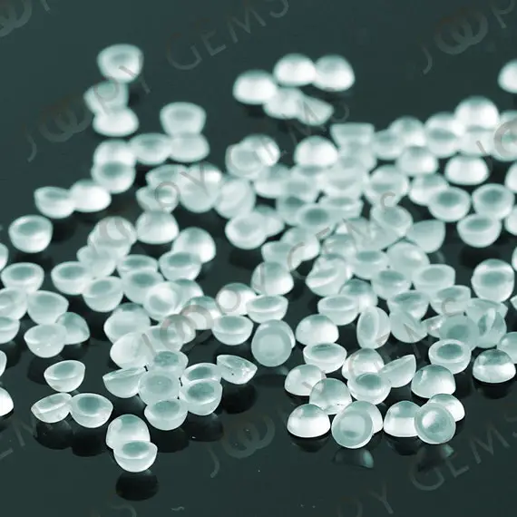 Aquamarine (milky) Cabochon 3mm Round - Per Stone