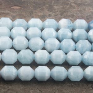 Shop Aquamarine Faceted Beads! aquamarine gemstone beads -light blue stone beads – faceted gemstone beads – 8x9mm beads – jewelry making supplies – jewelry beads | Natural genuine faceted Aquamarine beads for beading and jewelry making.  #jewelry #beads #beadedjewelry #diyjewelry #jewelrymaking #beadstore #beading #affiliate #ad