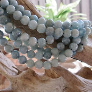 Round Blue 10mm Large Hole Aquamarine Bead Big 2.5 Hole For Leather 10 beads sale | Natural genuine beads Array beads for beading and jewelry making.  #jewelry #beads #beadedjewelry #diyjewelry #jewelrymaking #beadstore #beading #affiliate #ad