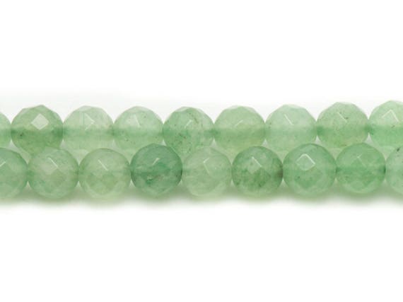 5pc - Perles De Pierre - Aventurine Verte Facettée Boules 8mm  4558550034847