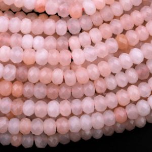 Shop Aventurine Beads! AAA Natural Peach Aventurine Faceted Rondelle Beads 6mm 8mm Icy Soft Pastel Pink Peach Gemstone 15.5" Strand | Natural genuine beads Aventurine beads for beading and jewelry making.  #jewelry #beads #beadedjewelry #diyjewelry #jewelrymaking #beadstore #beading #affiliate #ad
