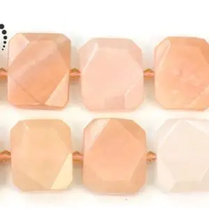 Shop Aventurine Faceted Beads! Pink Aventurine faceted rectangle beads,rectangle nugget bead,irregular beads,centre drilled bead,natural,gemstone,20x24mm,15" full strand | Natural genuine faceted Aventurine beads for beading and jewelry making.  #jewelry #beads #beadedjewelry #diyjewelry #jewelrymaking #beadstore #beading #affiliate #ad