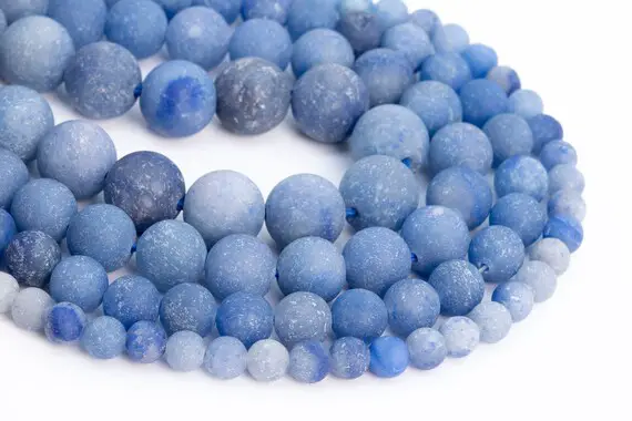 Natural Matte Blue Aventurine Loose Beads Round Shape 6mm 8mm 15mm