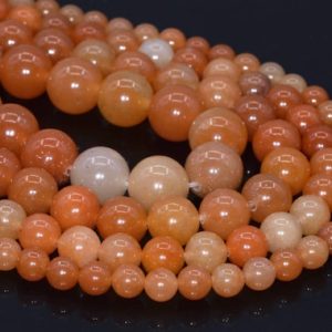 Orange Aventurine Loose Beads Round Shape 6mm 8mm 10mm 15mm | Natural genuine round Aventurine beads for beading and jewelry making.  #jewelry #beads #beadedjewelry #diyjewelry #jewelrymaking #beadstore #beading #affiliate #ad