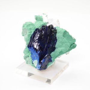 Shop Azurite Stones & Crystals! Azurite crystal with malachite mineral specimen from milpillas mine, mexico – 83gm / 57mm x 55mm x 41mm (f88009) | Natural genuine stones & crystals in various shapes & sizes. Buy raw cut, tumbled, or polished gemstones for making jewelry or crystal healing energy vibration raising reiki stones. #crystals #gemstones #crystalhealing #crystalsandgemstones #energyhealing #affiliate #ad