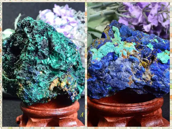 Natural Raw Malachite With Azurite,green Malachite Specimen,blue Azurite Rock,crystal Collections,heart Chakra,healing Malachite