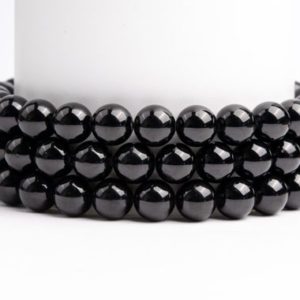 Shop Black Tourmaline Round Beads! Natural Black Tourmaline Gemstone Grade AAA Round 3mm 4mm 5mm 6mm 8mm 10mm Loose Beads | Natural genuine round Black Tourmaline beads for beading and jewelry making.  #jewelry #beads #beadedjewelry #diyjewelry #jewelrymaking #beadstore #beading #affiliate #ad