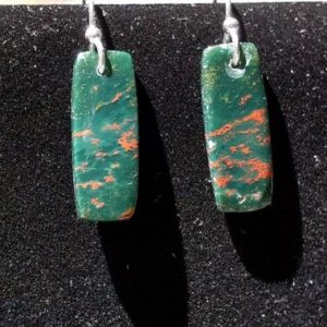 Shop Bloodstone Earrings! Bloodstone and Sterling Silver Earrings Handmade by Chris Hay | Natural genuine Bloodstone earrings. Buy crystal jewelry, handmade handcrafted artisan jewelry for women.  Unique handmade gift ideas. #jewelry #beadedearrings #beadedjewelry #gift #shopping #handmadejewelry #fashion #style #product #earrings #affiliate #ad