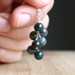 Bloodstone Necklace Sterling Silver . Green Gemstone Necklace for Women . Protection Necklace Crystal Healing | Natural genuine Gemstone necklaces. Buy crystal jewelry, handmade handcrafted artisan jewelry for women.  Unique handmade gift ideas. #jewelry #beadednecklaces #beadedjewelry #gift #shopping #handmadejewelry #fashion #style #product #necklaces #affiliate #ad