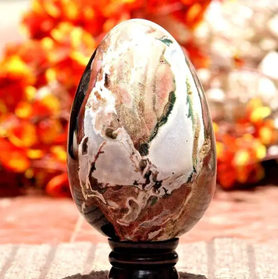 Amazing Very Big 180mm Fancy Jasper Stone Metaphysical Healing Charged Spirit Power Egg