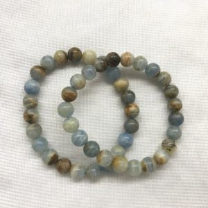 Shop Blue Calcite Bracelets! Lemurian Aquatine Brown Blue Calcite 8-8.5mm Round Natural Gemstone Beads Finished Jewerly Bracelet Supply – 1piece | Natural genuine Blue Calcite bracelets. Buy crystal jewelry, handmade handcrafted artisan jewelry for women.  Unique handmade gift ideas. #jewelry #beadedbracelets #beadedjewelry #gift #shopping #handmadejewelry #fashion #style #product #bracelets #affiliate #ad
