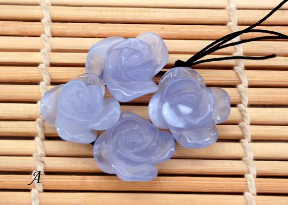 Blue Chalcedony Rose Pendants (etp00360) Unique Jewelry/vintage Jewelry/gemstone Pendants