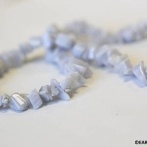 Shop Blue Lace Agate Chip & Nugget Beads! S/ Blue Lace Agate 7mm Chips beads 32" Loop strand Size varies Natural light blue gemstone banded agate beads For jewelry making | Natural genuine chip Blue Lace Agate beads for beading and jewelry making.  #jewelry #beads #beadedjewelry #diyjewelry #jewelrymaking #beadstore #beading #affiliate #ad