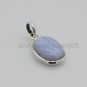 Shop Blue Lace Agate Pendants! Natural Blue Lace Agate Pendant | Sterling Silver Pendant | 15×20 mm Oval Blue Lace Agate Pendant | Lace Agate Pendant | Valentine's Gift | Natural genuine Blue Lace Agate pendants. Buy crystal jewelry, handmade handcrafted artisan jewelry for women.  Unique handmade gift ideas. #jewelry #beadedpendants #beadedjewelry #gift #shopping #handmadejewelry #fashion #style #product #pendants #affiliate #ad