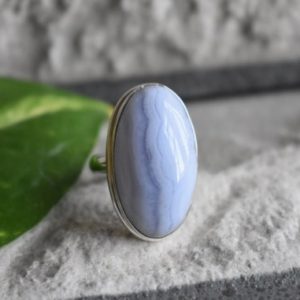 Shop Blue Lace Agate Rings! 925 silver natural blue lace agate ring-blue lace agate ring-natural agate ring-agate ring-agate ring-gemstone ring | Natural genuine Blue Lace Agate rings, simple unique handcrafted gemstone rings. #rings #jewelry #shopping #gift #handmade #fashion #style #affiliate #ad