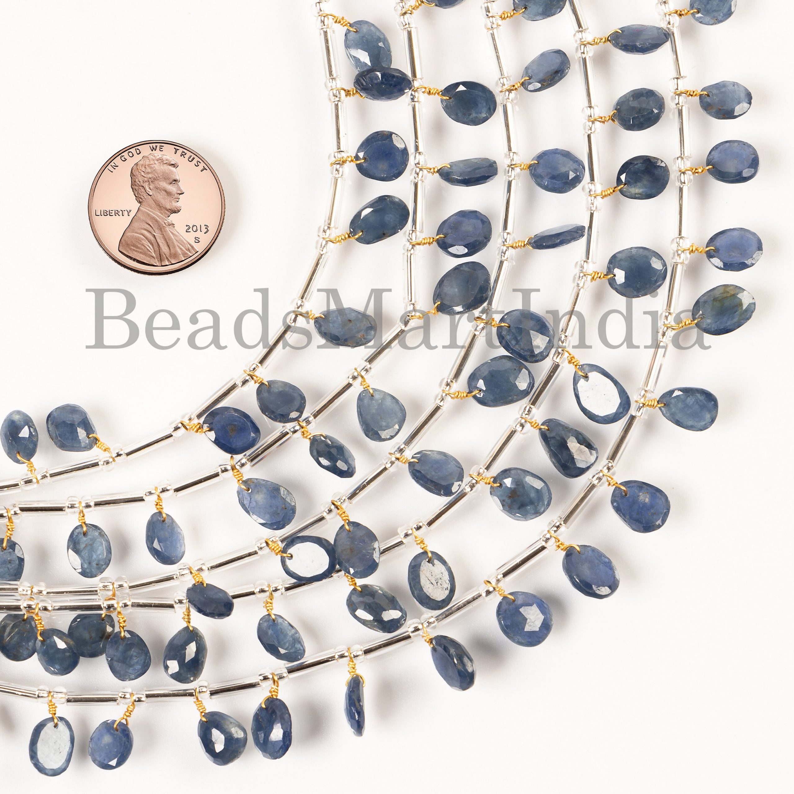 Blue Sapphire Briolette, Sapphire Rose Cut Beads, Blue Sapphire Face Drill Beads, Blue Sapphire Front To Back Beads, Sapphire Faceted Cabs