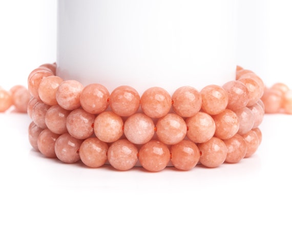 Natural Orange Peach Calcite Gemstone Grade Aa Round 5-6mm 8mm 10mm 12mm Loose Beads
