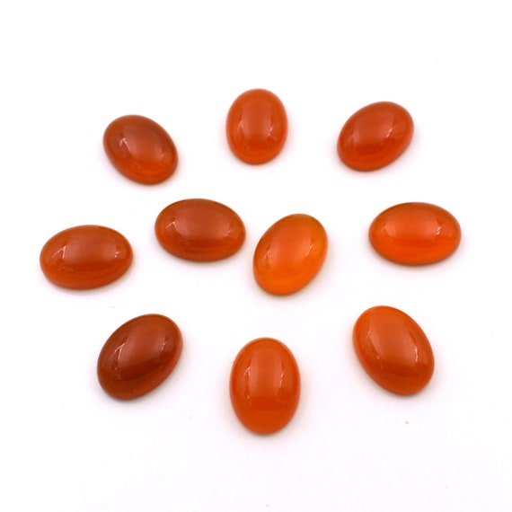 Orange Carnelian Cabochon Gemstone 3x5 Mm To 20x30 Mm Oval Shape Polished Loose Gemstones Lot For Earrings Ring Pendant And Jewelry Making