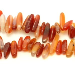 Shop Carnelian Chip & Nugget Beads! Thread 39cm 70pc approx – Stone Beads – Carnelian Chips Sticks 10-22mm | Natural genuine chip Carnelian beads for beading and jewelry making.  #jewelry #beads #beadedjewelry #diyjewelry #jewelrymaking #beadstore #beading #affiliate #ad