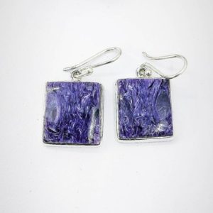 Shop Charoite Earrings! Charoite Earrings, 925 Sterling Silver, Purple Stone , Thanksgiving Gift, Valentine's Gift, Anniversary Gift, Gift for her. Free Shipping. | Natural genuine Charoite earrings. Buy crystal jewelry, handmade handcrafted artisan jewelry for women.  Unique handmade gift ideas. #jewelry #beadedearrings #beadedjewelry #gift #shopping #handmadejewelry #fashion #style #product #earrings #affiliate #ad