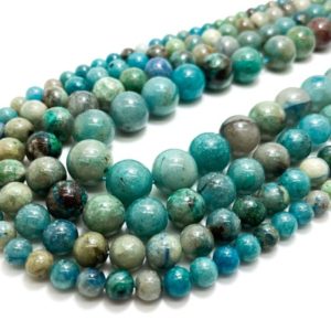 Shop Chrysocolla Round Beads! Chrysocolla Beads, Natural Blue Green Chrysocolla Smooth Round Ball Sphere Loose Gemstone Beads 6mm 8mm 10mm 12mm – RN89 | Natural genuine round Chrysocolla beads for beading and jewelry making.  #jewelry #beads #beadedjewelry #diyjewelry #jewelrymaking #beadstore #beading #affiliate #ad