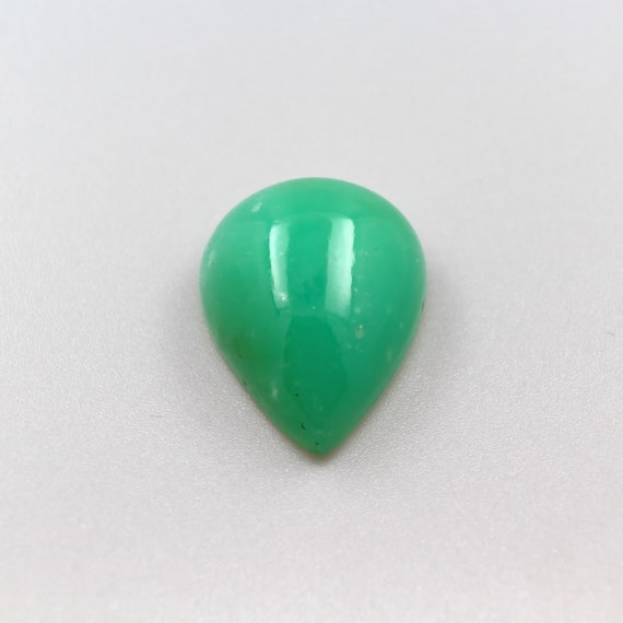 Apple Green Chrysoprase Pear-shaped Cabochon, Natural Loose Gemstone - 17.93ct, 20x16m