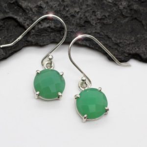 Shop Chrysoprase Earrings! Carribbean Waters – Beautiful Natural Faceted Chrysoprase Sterling Silver Earrings | Natural genuine Chrysoprase earrings. Buy crystal jewelry, handmade handcrafted artisan jewelry for women.  Unique handmade gift ideas. #jewelry #beadedearrings #beadedjewelry #gift #shopping #handmadejewelry #fashion #style #product #earrings #affiliate #ad