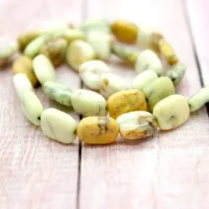 Chrysoprase Gemstone, Natural Lemon Chrysoprase Flat Rectangle Gemstones Loose Beads – PG116 | Natural genuine other-shape Chrysoprase beads for beading and jewelry making.  #jewelry #beads #beadedjewelry #diyjewelry #jewelrymaking #beadstore #beading #affiliate #ad