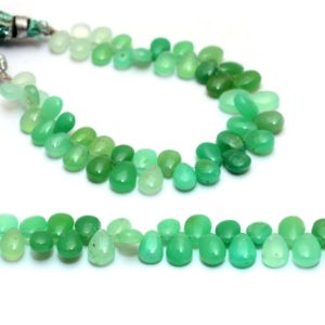 Shop Chrysoprase Bead Shapes! Natural Chrysoprase 7x5mm-6x8mm Smooth Pear Briolette Beads | AAA+ Multi Green Chrysoprase Semi Precious Gemstone Loose Beads | 6inch Strand | Natural genuine other-shape Chrysoprase beads for beading and jewelry making.  #jewelry #beads #beadedjewelry #diyjewelry #jewelrymaking #beadstore #beading #affiliate #ad