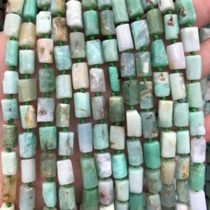 Shop Chrysoprase Bead Shapes! Chrysoprase Tube Beads, Natural Gemstone Beads, Genuine Stone Beads, Tube Beads 8-12mm 15'' | Natural genuine other-shape Chrysoprase beads for beading and jewelry making.  #jewelry #beads #beadedjewelry #diyjewelry #jewelrymaking #beadstore #beading #affiliate #ad