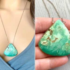 Shop Chrysoprase Pendants! Raw Chrysoprase Necklace, Large Green Stone Necklace, Natural Chrysoprase Crystal Pendant Necklace Gold, Chrysoprase Jewelry, ACTUAL STONE | Natural genuine Chrysoprase pendants. Buy crystal jewelry, handmade handcrafted artisan jewelry for women.  Unique handmade gift ideas. #jewelry #beadedpendants #beadedjewelry #gift #shopping #handmadejewelry #fashion #style #product #pendants #affiliate #ad
