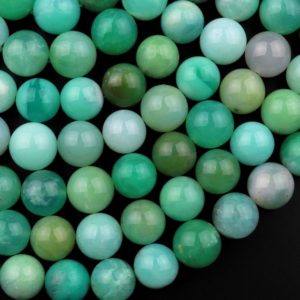 Shop Chrysoprase Round Beads! Natural Australian Green Chrysoprase 4mm 5mm 6mm 7mm 8mm 9mm 10mm 11mm 12mm 13mm Smooth Round Beads 15.5" Strand | Natural genuine round Chrysoprase beads for beading and jewelry making.  #jewelry #beads #beadedjewelry #diyjewelry #jewelrymaking #beadstore #beading #affiliate #ad